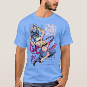 Japan Anime Girl Samurai Warrior Fighter T Shirt