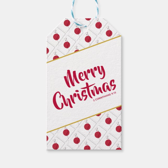 JAPAN Anpassningsbar God jul Bible Scripture Presentetikett (Framsidan)