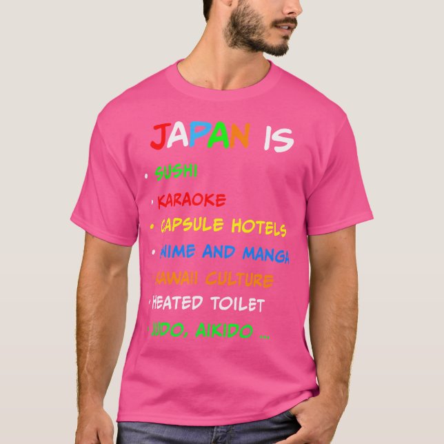 Japan är Sushi Karaoke Anime Kawaii Culture Judo T Shirt (Framsida)