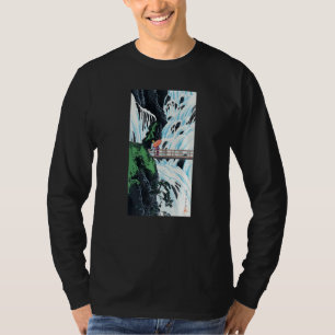 Japan Art Shiragumo Waterfall Nikko av Hiroaki T Shirt