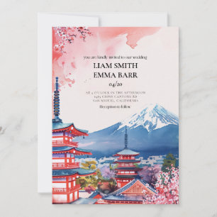 Japan Asien Japanskt Bröllopsinbjudan för Destinat Inbjudningar