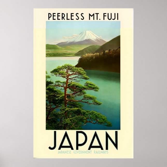 Japan Asien Mount Fuji Vintage Resa Poster (Framsidan)