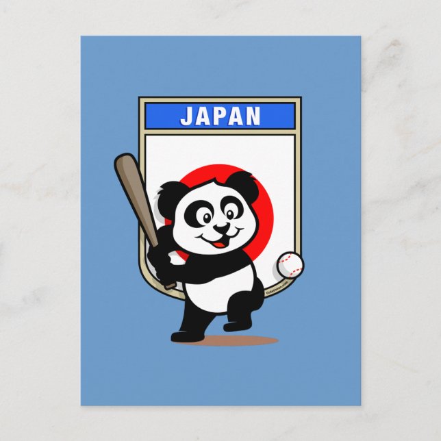 Japan Baseball Panda Vykort (Framsida)