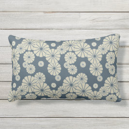 Japan. Blå Blommigt blommor. Lumbarkudde