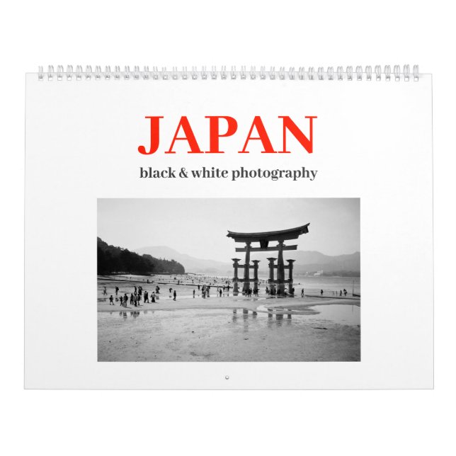 Japan: Black & White Photography 2026 Kalender (Omslag)
