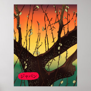 Japan Blommar träd Poster