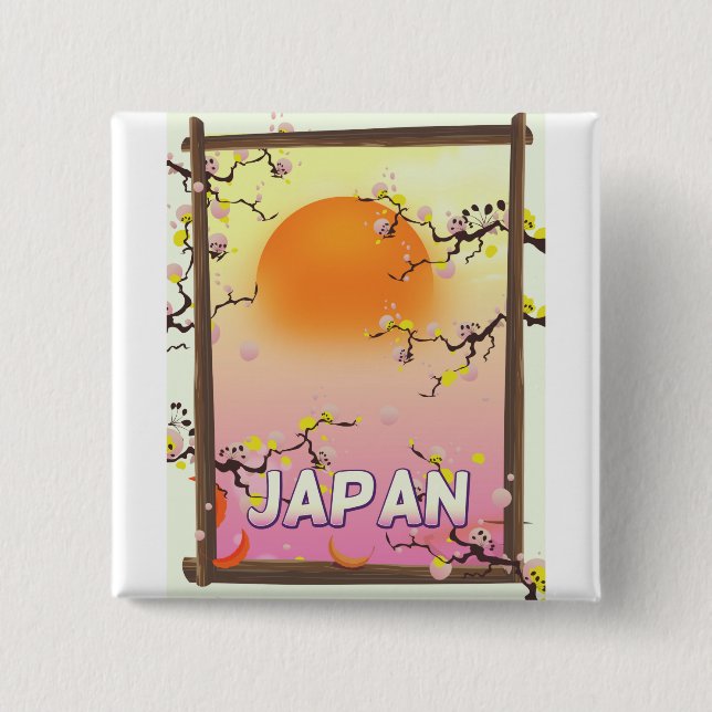 Japan Blomsterträdgård Knapp (Framsida)