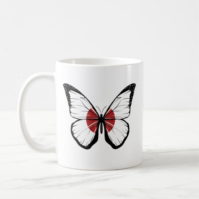 Japan Butterfly Flagga Kaffemugg (Vänster)