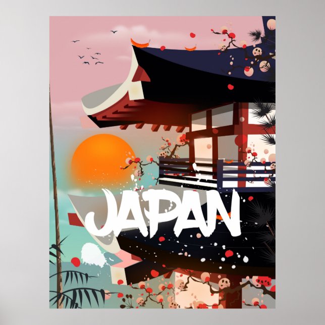 Japan Bygger ange sol poster (Framsidan)