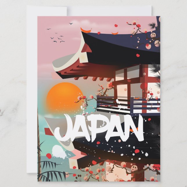 Japan Bygger ange sol poster Inbjudningar (Framsida)