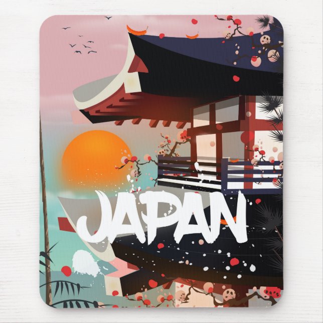 Japan Byggnad solnedgång affisch Musmatta (Framsidan)