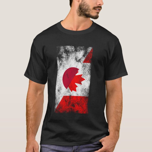 Japan Canada Flaggor - Japanska kanadensiska T Shirt (Framsida)