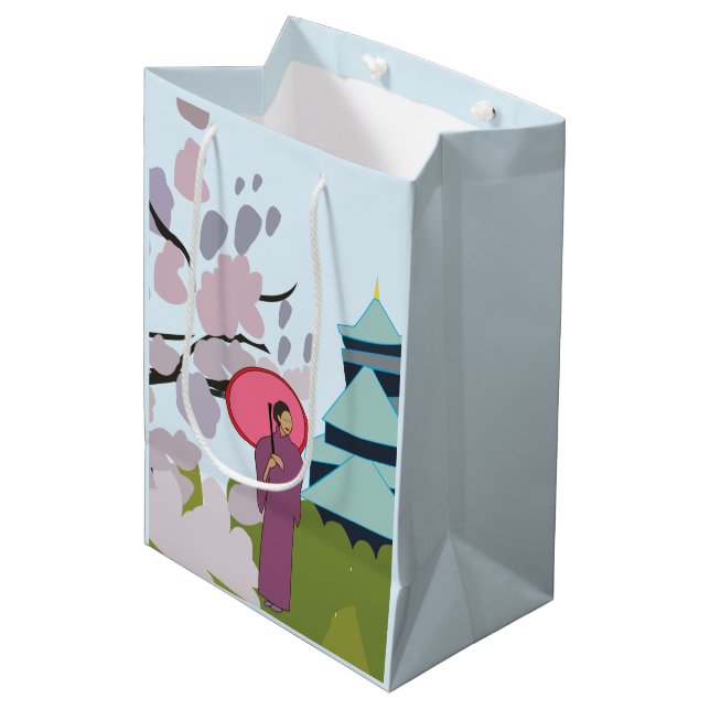 Japan Cherry Blommar Geisha Kimono Japan (Framsidan Vinklad)
