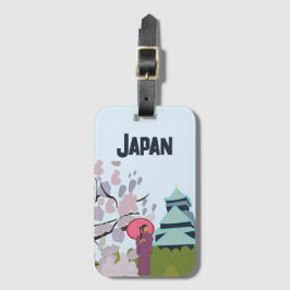 Japan Cherry Blommar Geisha Kimono Japan Bagagebricka