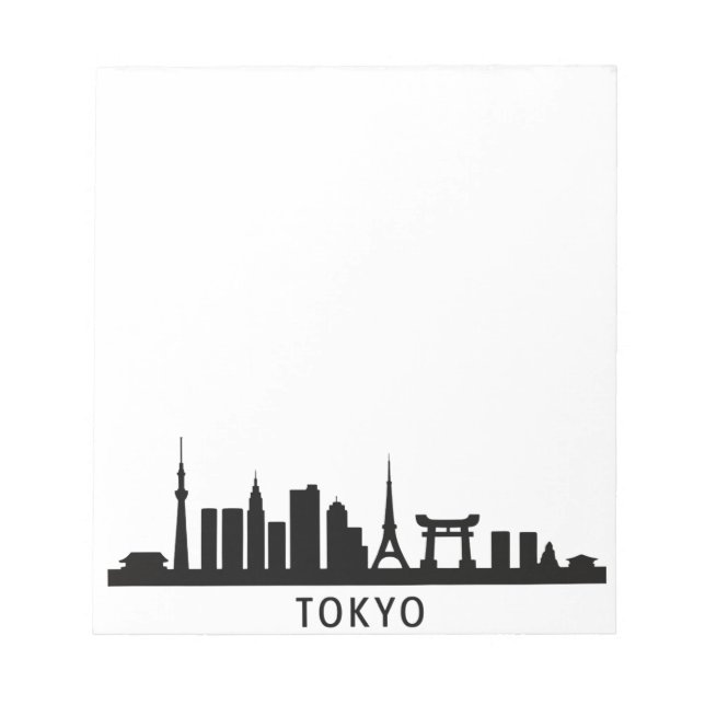 Japan Cityscape Travel | Tokyo Skyline Silhouette Anteckningsblock (Framsida)