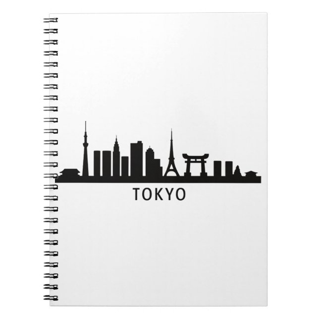 Japan Cityscape Travel | Tokyo Skyline Silhouette Anteckningsbok (Framsidan)