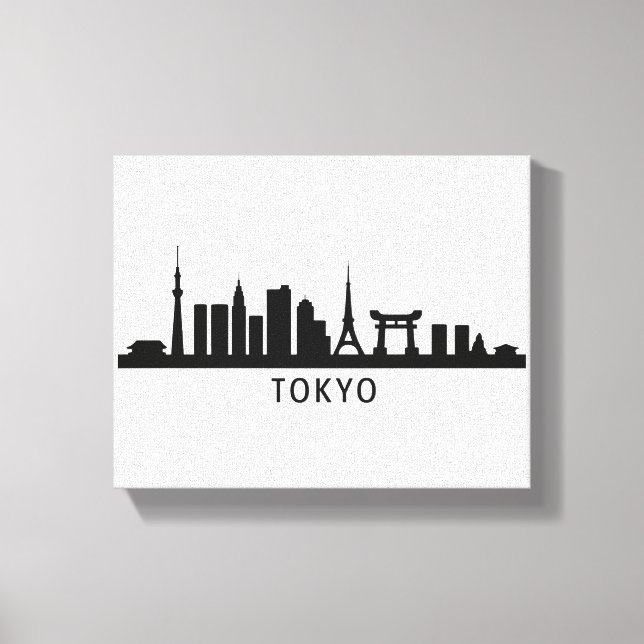 Japan Cityscape Travel | Tokyo Skyline Silhouette Canvastryck (Framsida)