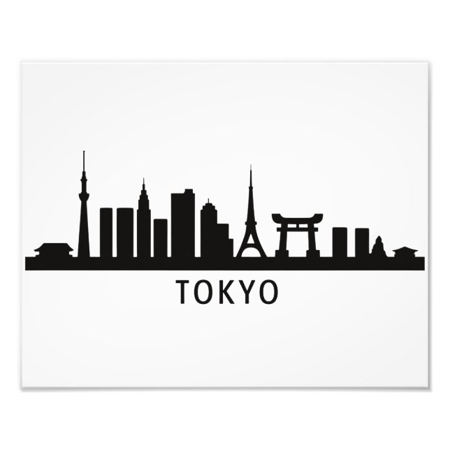 Japan Cityscape Travel | Tokyo Skyline Silhouette Fototryck (Framsidan)