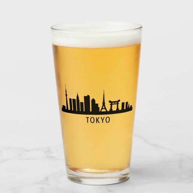 Japan Cityscape Travel | Tokyo Skyline Silhouette Glaskopp (Framsida fylld)