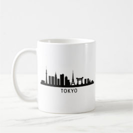 Japan Cityscape Travel | Tokyo Skyline Silhouette Kaffemugg