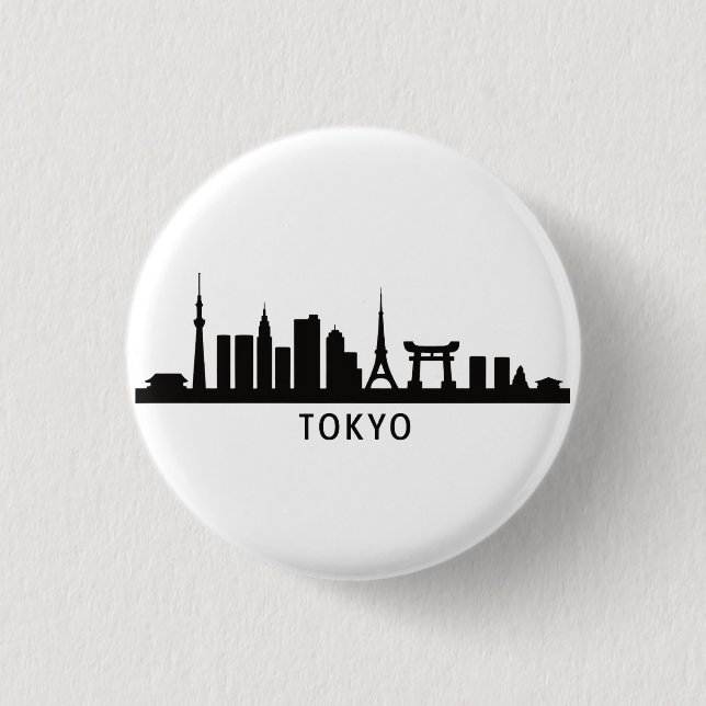 Japan Cityscape Travel | Tokyo Skyline Silhouette Knapp (Framsida)