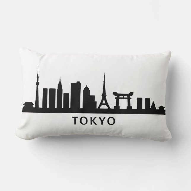 Japan Cityscape Travel | Tokyo Skyline Silhouette Lumbarkudde (Framsida)