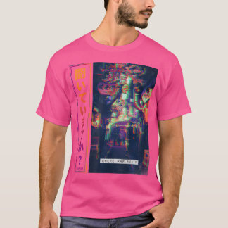 Japan Cyberpunk Art Clothes in Vaporwave Glitch Ar T Shirt