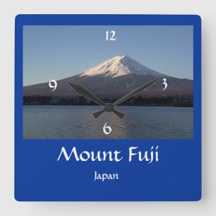 Japan - den Mount Fuji bildväggen tar tid på Fyrkantig Klocka