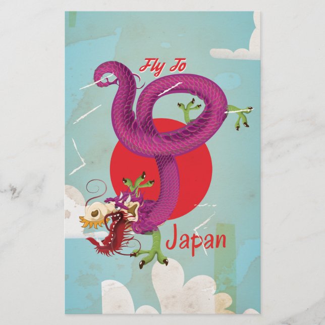 Japan Dragon Vintage resor Poster (Framsida)