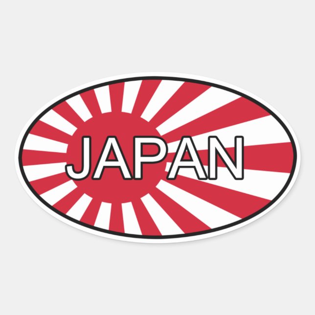 Japan Euro Sticker Ovalt Klistermärke (Framsida)