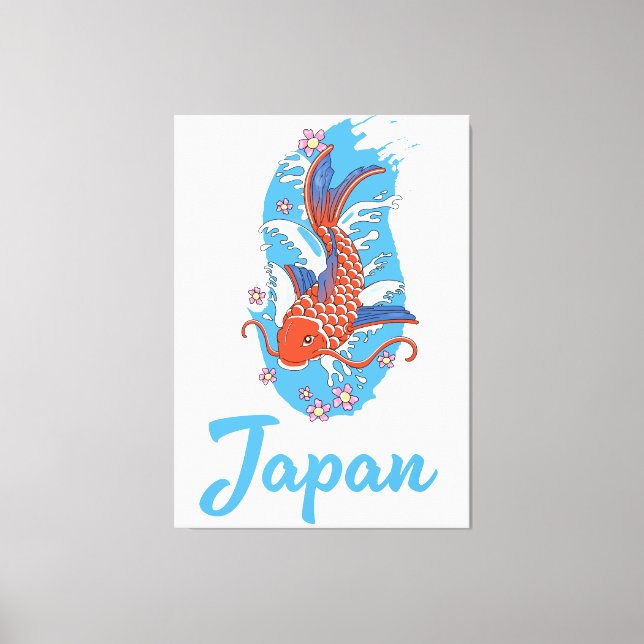 Japan Fishing logotyp Canvastryck (Framsida)