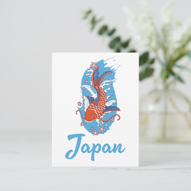 Japan Fishing logotyp Inbjudan Vykort (Stående Fram)