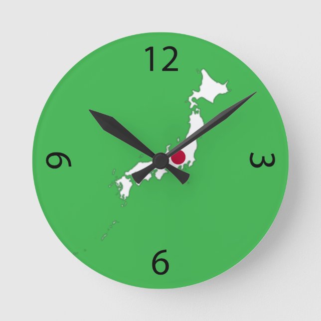 Japan flag on the map rund klocka (Framsida)