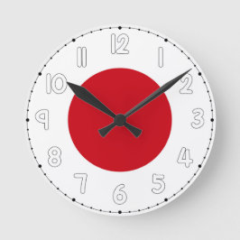Japan Flag Wall Clock - Flag of Japan Rund Klocka