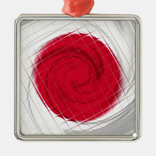 Japan Flagga Artwork Julgransprydnad Metall