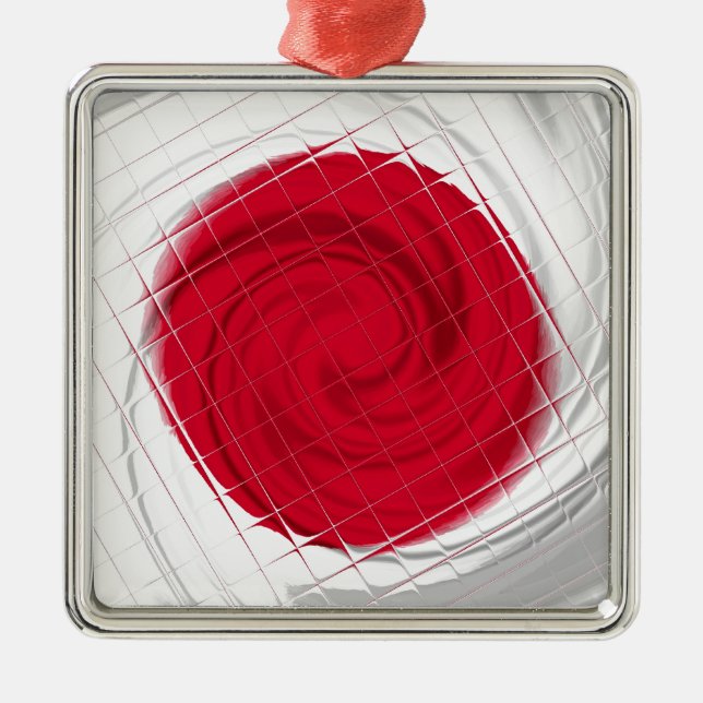 Japan Flagga Artwork Julgransprydnad Metall (Framsidan)