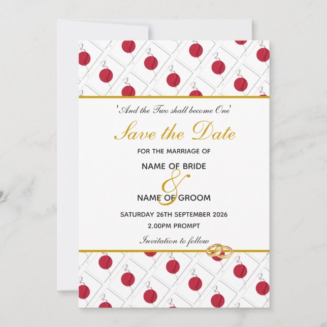 JAPAN FLAGGA Customized Bröllop Spara Datumet (Framsida)