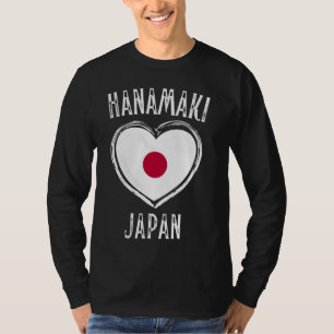 Japan Flagga Heart Hanamaki City T Shirt