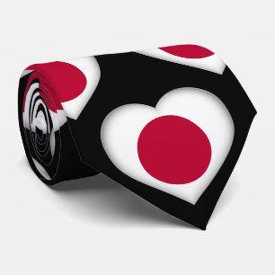 Japan Flagga Heart Mönster Neck Tie Slips