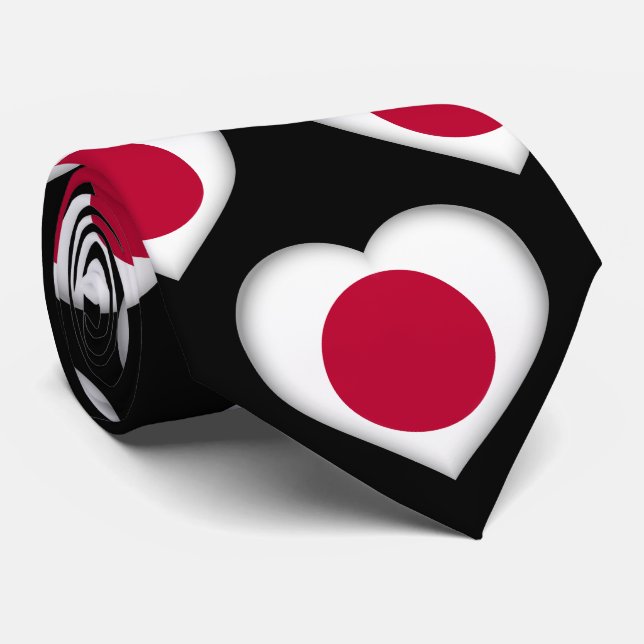 Japan Flagga Heart Mönster Neck Tie Slips (Rullad)