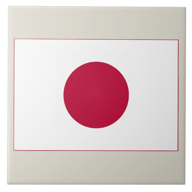 Japan Flagga: Hinomaru, Nisshōki, Red Stigning Sol Kakelplatta (Framsidan)