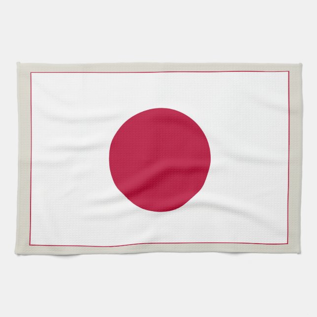 Japan Flagga: Hinomaru, Nisshōki, Red Stigning Sol Kökshandduk (Horisontell)