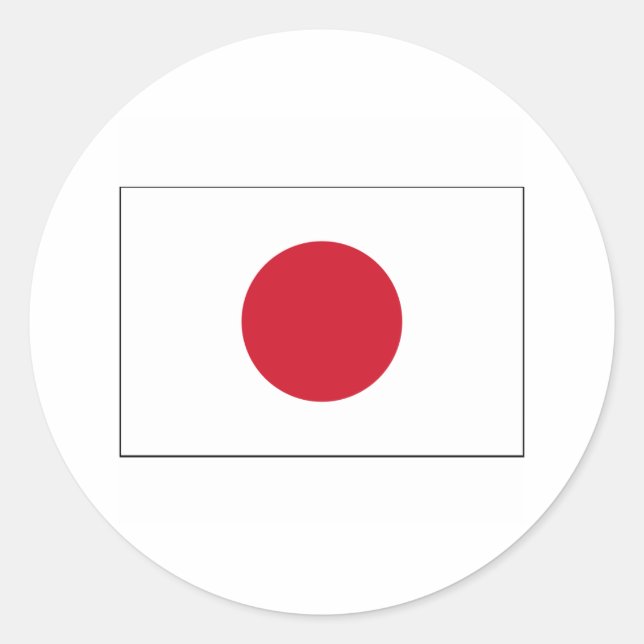 Japan FLAGGA Internationell Runt Klistermärke (Framsida)
