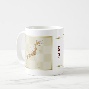 Japan Flagga + Karta Mugg