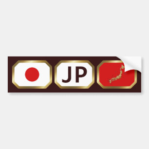 Japan Flagga Kartkod Bildstämpel Klistermärke