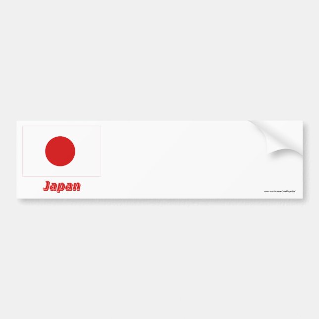 Japan flagga med namn bildekal (Framsidan)