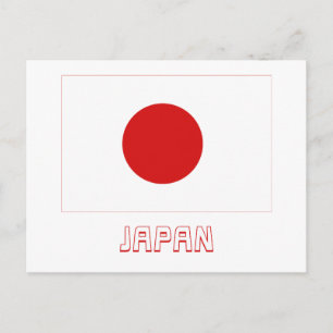 Japan Flagga med Namn Vykort