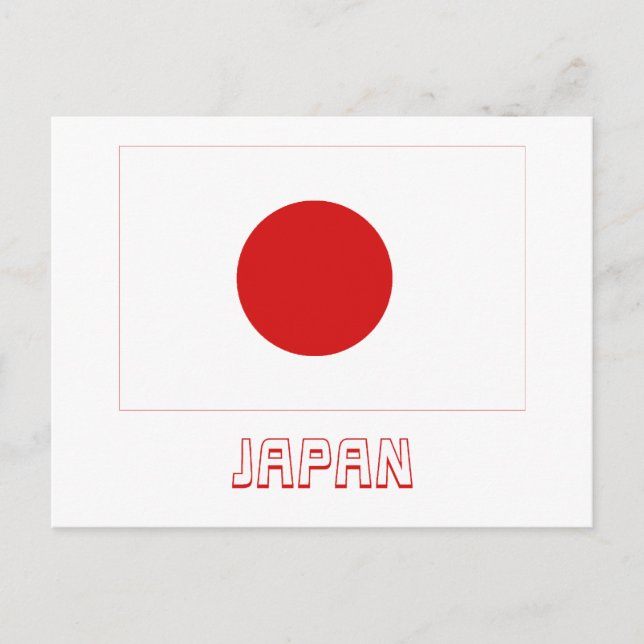 Japan Flagga med Namn Vykort (Framsida)