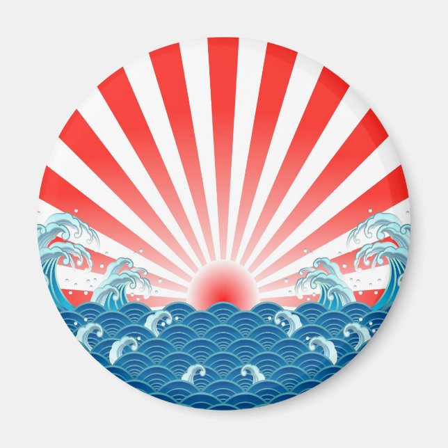 Japan Flagga - NIPPON Magnet (Framsidan)