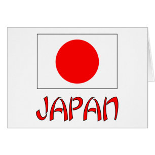 Japan Flagga & Ord Rött Hälsningskort